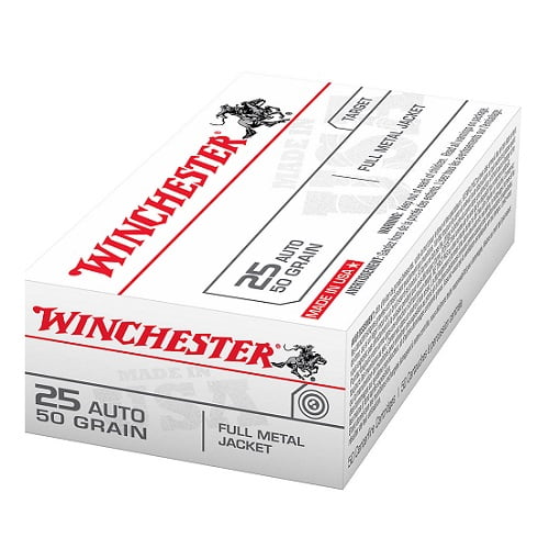 Winchester USA Full Metal Jacket .25 Automatic 50 Grain