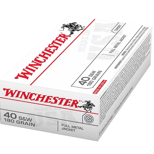 Winchester USA Full Metal Jacket .40 Smith Wesson 180 Grain